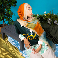 Hijabs en modal imprimés style tapis persan, foulards hijab personnalisés, doux, circulaires, élégants, en modal imprimé, motif imprimé en modal