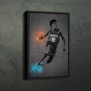 Póster de Lona con Diseño de Jugador de Baloncesto Dorado con Efecto Neón, Impresión Artística para Decoración del Hogar, Regalo para Cuarto de Hombre - Product Image 3