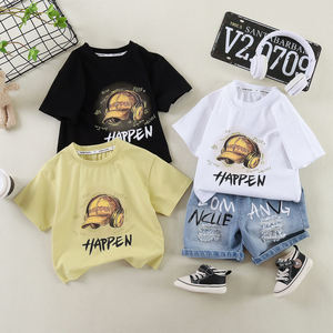 Ensemble de <span class=keywords><strong>tenue</strong></span> d'été <span class=keywords><strong>style</strong></span> coréen 2026 pour bébés garçons, ensemble 2 pièces mode à manches courtes avec chapeau et imprimé casque, costume pour enfants - Product Image 6