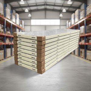 Panneaux sandwich isolants structurels pour chambres froides, écologiques, ignifuges, en PU/PIR/polyuréthane/laine de roche, pour murs intérieurs/extérieurs - Product Image 1