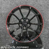 Nouvelles jantes forgées personnalisées à 5 branches noires et rouges de 18, 19, 20, 21 pouces pour Camaro SS, Mustang GT, Charger, Audi A8, S8, RS8, A7, A6