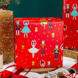 MAYPLUSS Red Christmas <b>Wrapping</b> <b>Paper</b> Roll 17in X 33ft Nutcracker Design Gift Craft Packaging Recyclable - Product Image 2