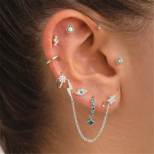 ROXI 16G Piercing d'oreille plat à filetage interne, bijoux pour cartilage, hélix, daith, conch, tragus - Product Image 2