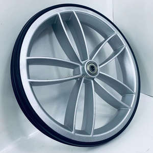 9 inch velho caminhante roda cubo plástico e <span class=keywords><strong>pu</strong></span> pneu roda para cadeira de rodas rodízio - Product Image 3