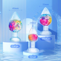Masturbateur pour hommes et femmes, plug anal en silicone liquide pour adultes avec design fileté et tête ronde, jouet sexuel érotique SM pour le sexe anal