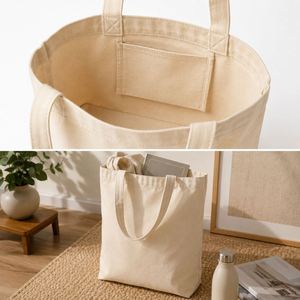 Bolsa de Compras Reutilizable de Lona de Algodón Ecológica Resistente, con Diseño Personalizado Impreso en Serigrafía, para el Mercado de Comestibles - Product Image 3