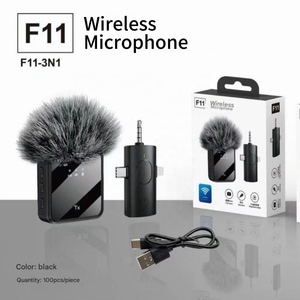 F11-2 Portable double sans fil Lavalier Microphone 3-en-1 enregistrement Audio vidéo Type C IOS Compatible pour le vlogging Mobile - Product Image 5