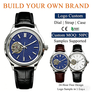 White label <b>watch</b> Manufacturer OEM <b>Custom</b> <b>Logo</b> <b>Automatic</b> Mechanical Wristwatch NH38 Open Heart Dial 316L Stainless Steel Low MOQ - Product Image 1