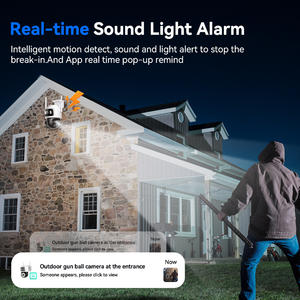 户外双镜头 4MP 高清 1080P CMOS 传感器安全摄像头全彩夜视 WiFi 360 度球型摄像头云运动检测 - Product Image 4