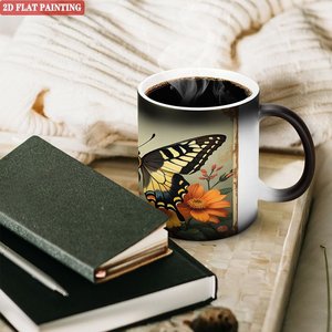 Custom Pet Photo Sublimation Mug Frosted Black 11oz <b>Ceramic</b> Heat Color Changing Magic <b>Cup</b> - Product Image 3