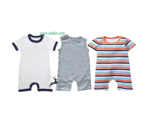 India Tirupur Premium algodón orgánico bebé mamelucos nueva ropa Unisex para niños pequeños con cierre de botón a presión al por mayor en línea - Product Image 1