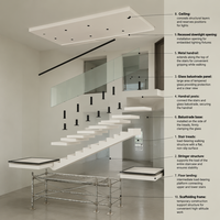 Rampe d'escalier en verre moderne, balustrade pour escalier intérieur, maison, villa