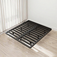 Lit double en fer à suspension de luxe européen - Chambre minimaliste, tête de lit pratique et pliable, design simple
