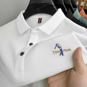 <span class=keywords><strong>Camiseta</strong></span> Polo de Verano para Hombre, Estilo Casual y de Negocios, Color Sólido, con Solapa Bordada, Nueva Moda, Manga Corta - Product Image 3