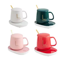 Gelas pemanas listrik cerdas, Set hadiah rumah kantor USB 55C, Mug air keramik, cangkir pemanas, cangkir pemanas