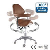 Tabouret de Selle Médical Moderne à Hauteur et Dossier Réglables, Rotatif et Mobile pour Hôpital