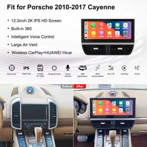 Kits de Actualización Interior para Automóvil con Pantalla LCD Multifuncional de 12.3 Pulgadas y Android 13 para Porsche Cayenne 2010-2017, Panel de Consola Central con Cronómetro - Product Image 1