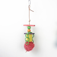 Luffa naturale rattan ball spiedino giocattolo per uccelli nibble forniture per uccelli accessori per gabbia per uccelli pappagallo in legno giocattolo da masticare