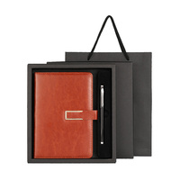 Ensemble cadeau d'affaires en cuir PU avec fermeture à boucle, comprenant un carnet, un stylo, une boîte cadeau et un sac cadeau, journal A5, logo personnalisé, cadeau d'entreprise, vente en gros