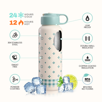 Nouvelle gourde sport isotherme en acier inoxydable à double paroi de 12 oz et 20 oz, compatible lave-vaisselle, sans BPA, avec couvercle à verrouillage sans filetage