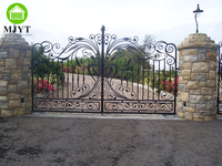 Foshan porte société porte haut design luxe wroug or fer porte Villa manoir château extérieur entrée mode jolies portes électriques