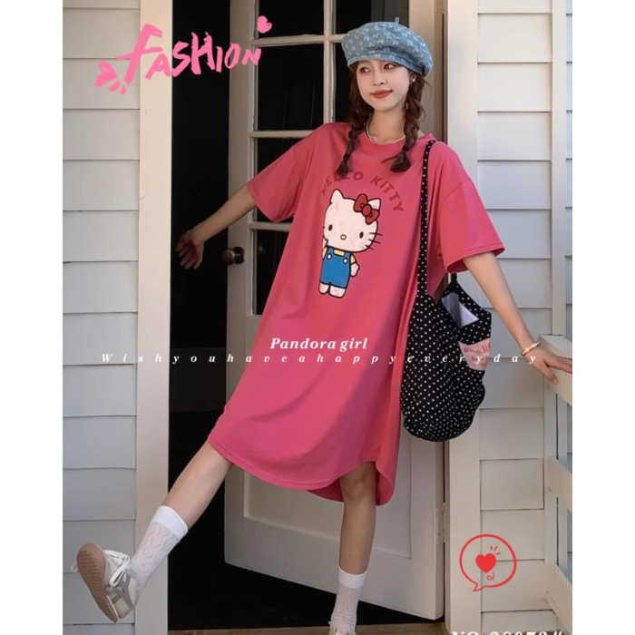 Short Sleeve Red Letter Rose KT Cat Dress