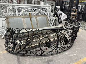Clôture décorative vintage en fer forgé, balustrade de parc paysager, revêtement anti-rouille par poudrage, tailles sur mesure pour extérieur, hôtel, villa - Product Image 5