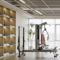 Service de conception de studio de fitness de luxe, rendu 3D, aménagement moderne de studio de yoga et de pilates, solution d'aménagement intérieur de salle de sport