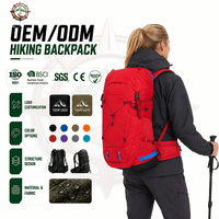 Sac à dos de randonnée pliable 55L résistant à l'eau en polyester fonctionnel avec feuille d'aluminium pour la vente mondiale