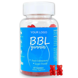 Vegan Çilek Aromalı BBL Jelibonları Fitness Multivitaminleri Şeftali Büyüme Destekleyici Kolajen ve Biotin İçeren Takviye Jelibonları - Product Image 1