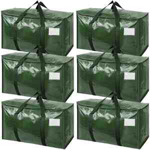 Paquete de 6 Bolsas de Almacenamiento Plegables de Polietileno (PE) Resistentes, Transparentes, con Tapas y Cierres para Ropa, Ropa de Cama, Edredones, Juguetes - Bolsas para Mudanza - Product Image 6