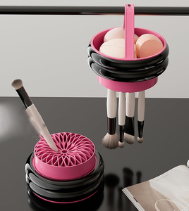 Desktop Plastic Makeup <b>Brush</b> Holder Multi-Angle Rotating Cosmetic Pen Holder Organizer With Lid - Product Image 4