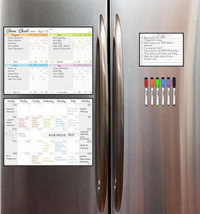 Calendrier mensuel magnétique effaçable à sec, montage sans adhésif, tableau blanc hebdomadaire, parfait pour la liste des tâches ménagiques en famille - Product Image 5