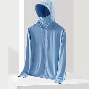 Veste à capuche respirante en soie de glace pour hommes, <span class=keywords><strong>protection</strong></span> contre les <span class=keywords><strong>UV</strong></span>, nouveaux <span class=keywords><strong>vêtements</strong></span> de pêche d'été minces avec veste de chemise de <span class=keywords><strong>protection</strong></span> solaire - Product Image 3