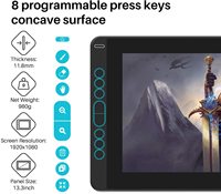 Tablette graphique numérique Huion Kamvas 13, écran portable professionnel de 13,3 pouces, deux modes, stylet numérique