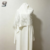Robe de soirée musulmane sur mesure OEM, robe longue en dentelle blanche, ensemble abaya kaftan avec hijab, taille plus pour femmes