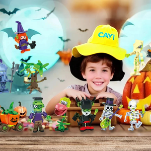 CAYI 2026 Figurines miniatures d'Halloween, ensembles de blocs de construction, décoration fantôme, crâne, citrouille, sorcière, jouets cadeaux d'Halloween pour enfants - Product Image 2