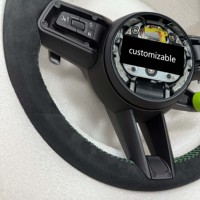 Volante Deportivo Personalizado Completamente en Alcántara para Porsche GT Cayenne Macan Boxster Cayman Taycan Panamera Carrera 991 992 911