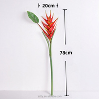 Fleurs artificielles Hawaïennes Heliconia en latex, tige florale faite à la main, décoration intérieure, événement de mariage