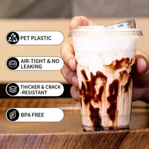 Bicchieri in Plastica PET Trasparenti Personalizzati all'Ingrosso da 16, 20, 24 Oz (90 mm) per Bevande, Succhi, Caffè Freddo con Coperchio - Product Image 3