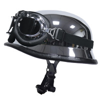 Casco de Motocicleta Retro Estilo M35 de la Segunda Guerra Mundial con Proceso de Galvanoplastia, Medio Casco