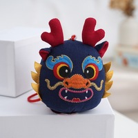 Porte-clés en peluche Dragon super doux de 4 pouces, broderie de dessin animé, animaux en peluche pour enfants, rembourrage en coton PP, pour machine à griffes