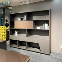 Bureau de direction convertible Liyu, design moderne et luxueux, avec étagère, bureau de direction extensible en bois