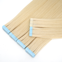 Extensions de cheveux à bandes adhésives, lisses et ondulées, alignées sur la cuticule, en cheveux humains véritables vierges Remy, qualité européenne