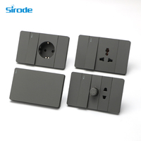 Interrupteurs et prises électriques muraux Sirode série A2, design moderne et durable, plaque en PC, 1/2/3 postes, norme américaine.