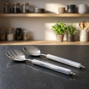 Ensemble élégant de cuillères et fourchettes de service pour salade – Vaisselle haut de gamme pour repas en famille, événements spéciaux, buffets et hôtellerie - Product Image 2