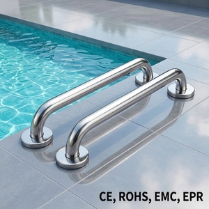 Barre d'appui personnalisable en acier inoxydable 304 pour la sécurité des piscines, main courante pour échelle de <span class=keywords><strong>piscine</strong></span> - Product Image 3