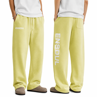 Pantalon de jogging droit personnalisé pour homme en molleton de coton premium, taille élastique, coupe ample et empilée, service OEM ODM