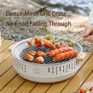 Parrilla <span class=keywords><strong>de</strong></span> barbacoa <span class=keywords><strong>de</strong></span> carbón Parrilla <span class=keywords><strong>de</strong></span> barbacoa portátil Parrilla <span class=keywords><strong>de</strong></span> barbacoa casera Estufa multifuncional para fiesta en el jardín Barbacoa <span class=keywords><strong>Carne</strong></span> frita - Product Image 2