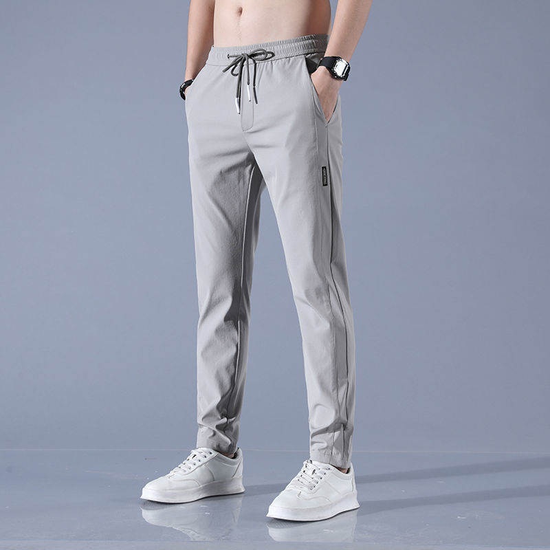 M-5XL спортивные шелковые брюки для отдыха, мужские корейские прямые брюки оверсайз, модные брюки